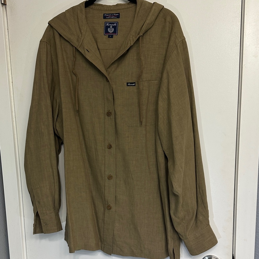 Faconnable Brown Hooded Shirt Jacket